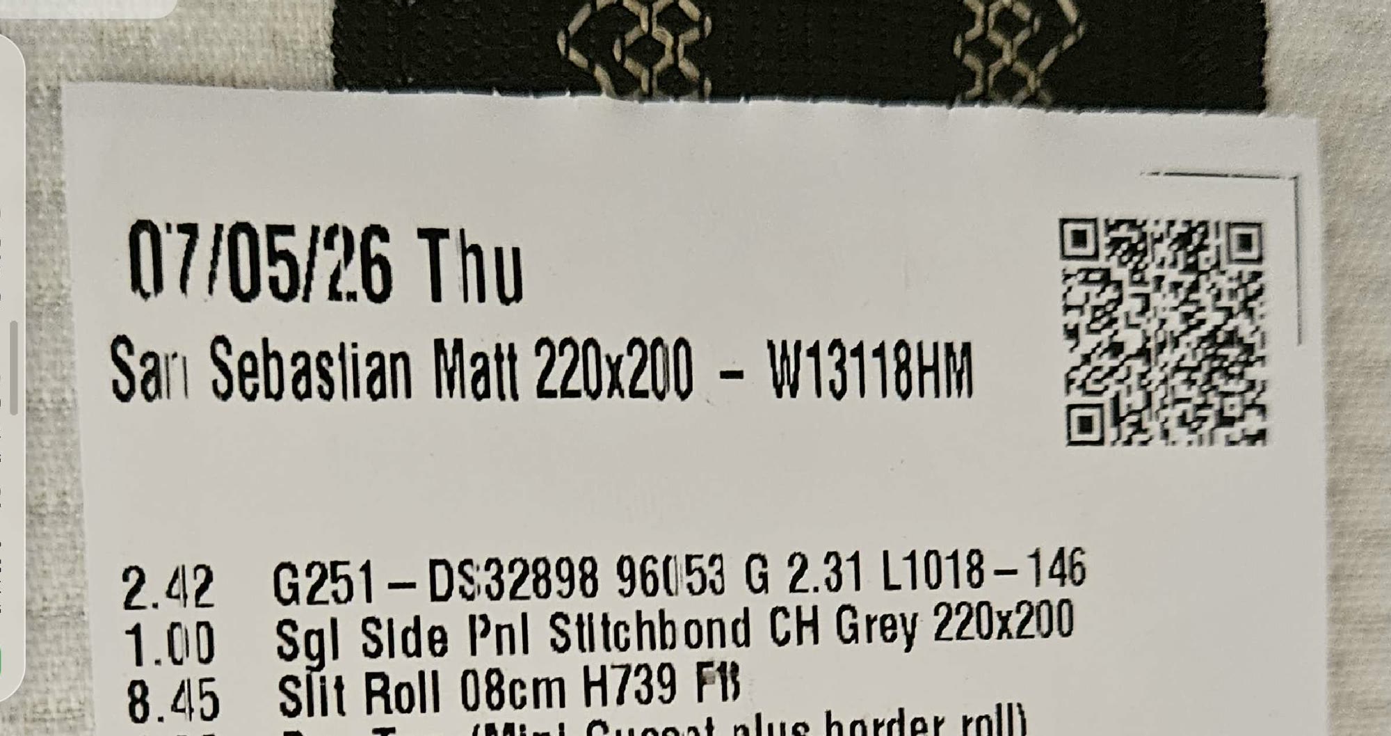 Serta — Additional model label supplied as a phone-screen image